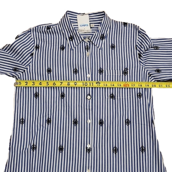 Nwt Orvis Button Up/Down Embroidered Striped Classic Women's Shirt Size 14 - Picture 6 of 10